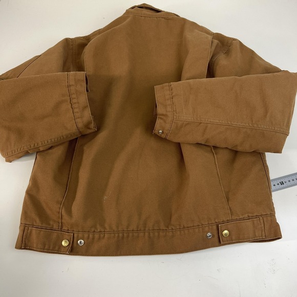 Dickies Jacket Mens XL Brown Quilted Lined Duck Canvas Zip Work Coat - Picture 2 of 14